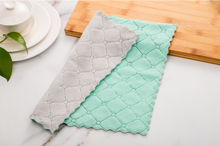 Thicken kitchen cleaning dishrag quick dry small household soft towel 6