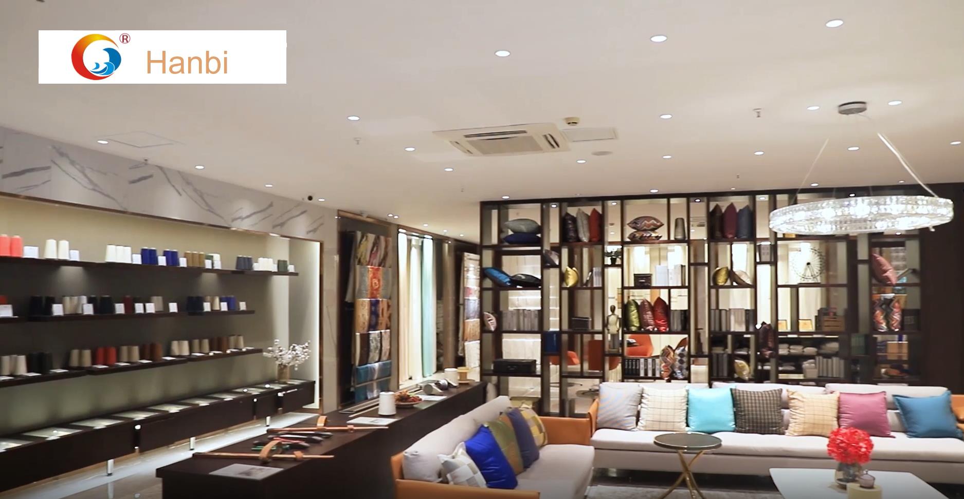 Hanbi textile company exhibition hall hotel and home bedding set with yarn 5