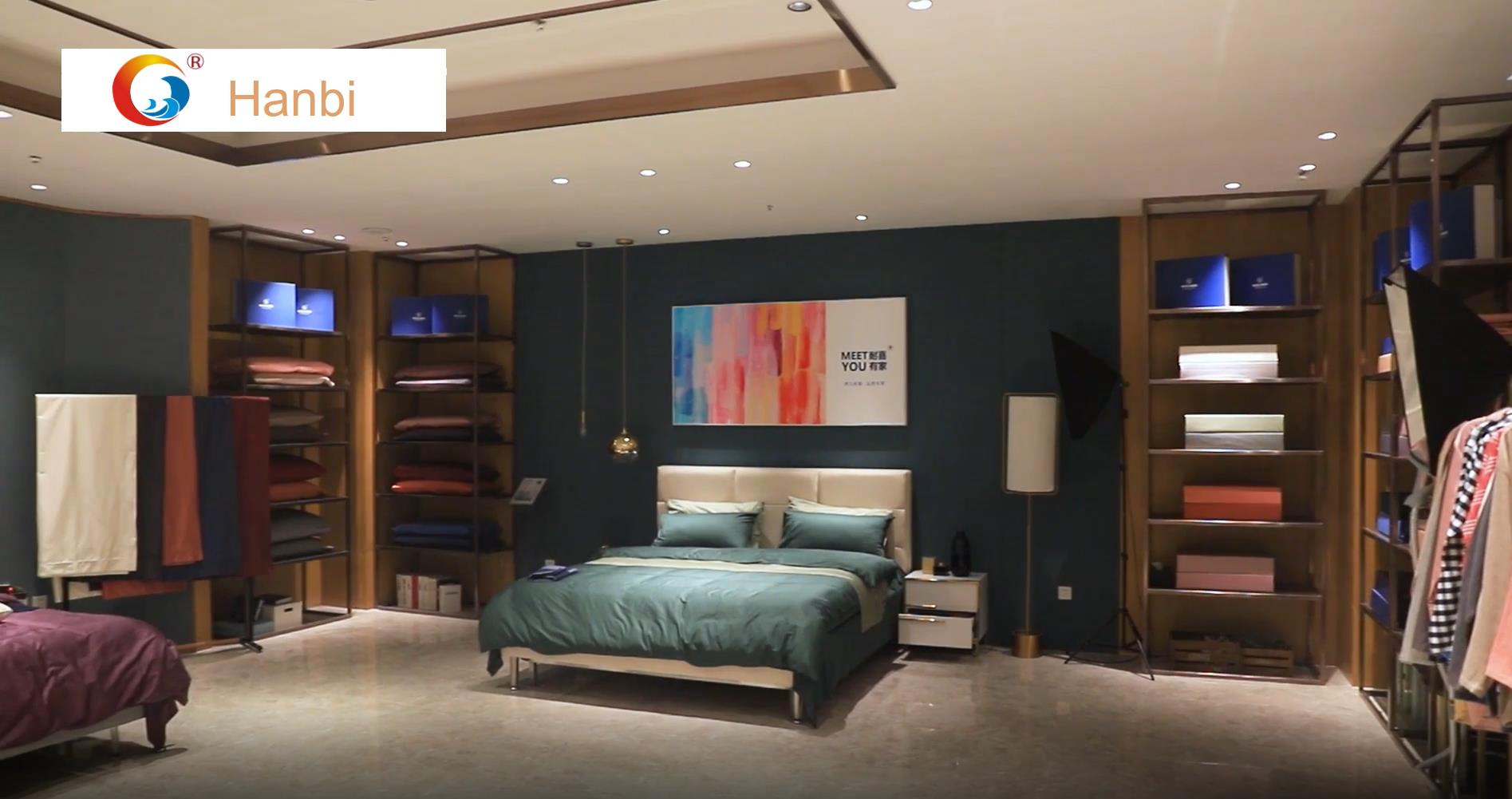 Hanbi textile company exhibition hall hotel and home bedding set with yarn 4