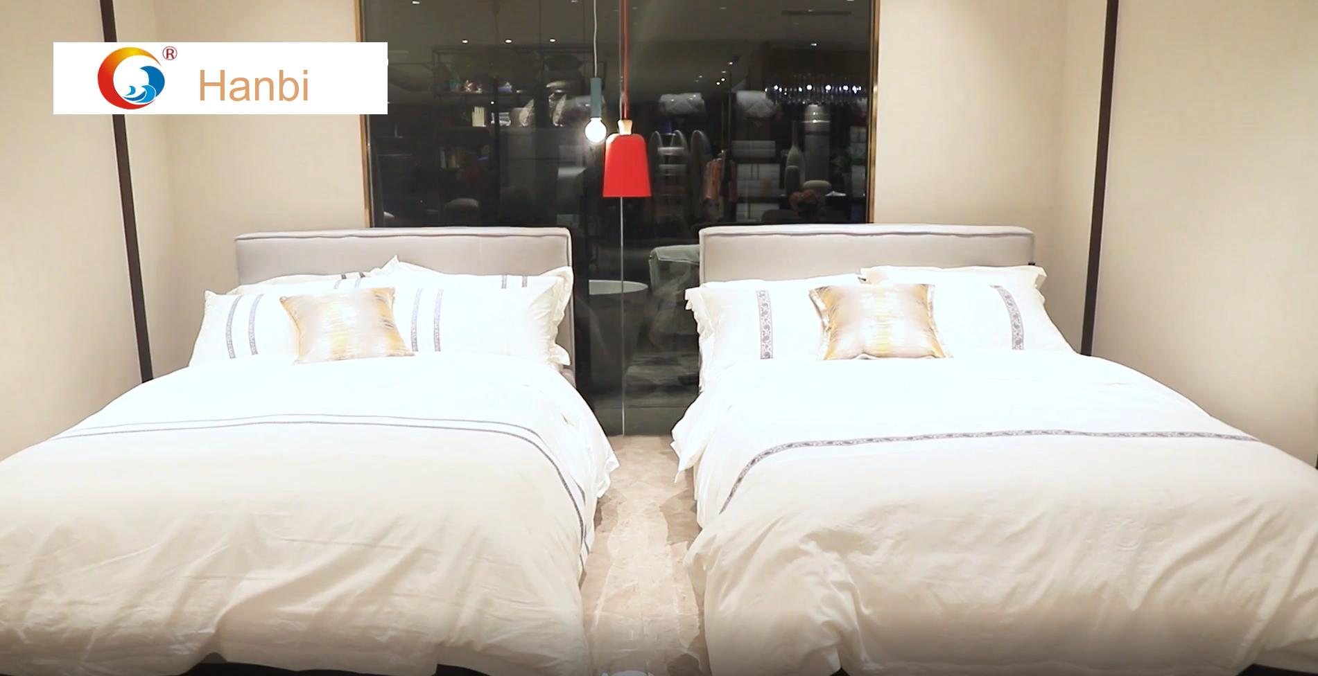 Hanbi textile company exhibition hall hotel and home bedding set with yarn 3