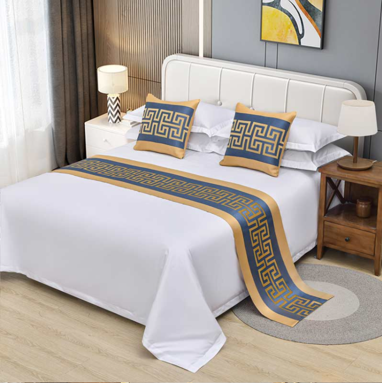 OEM hotel room high end bed cover pillowcase Multicolor color hotel bed runner factory supplier 3