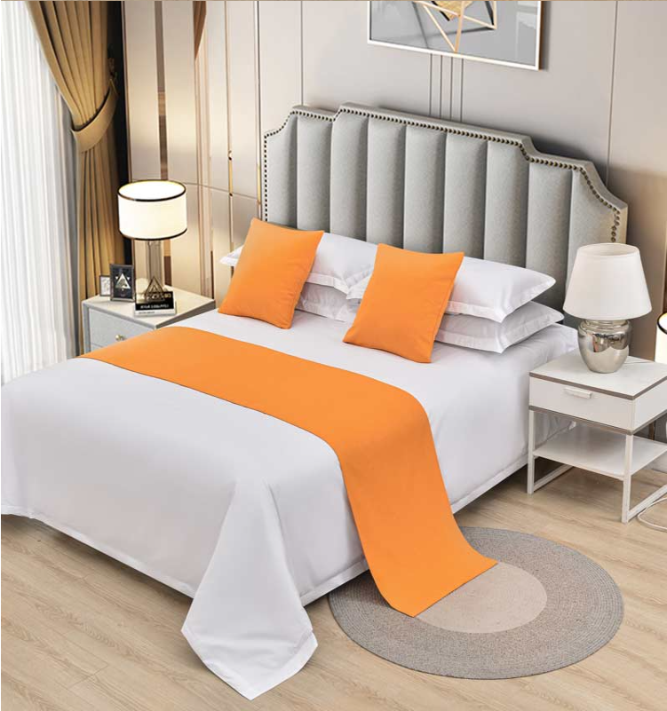 OEM hotel room high end bed cover pillowcase Multicolor color hotel bed runner factory supplier 6