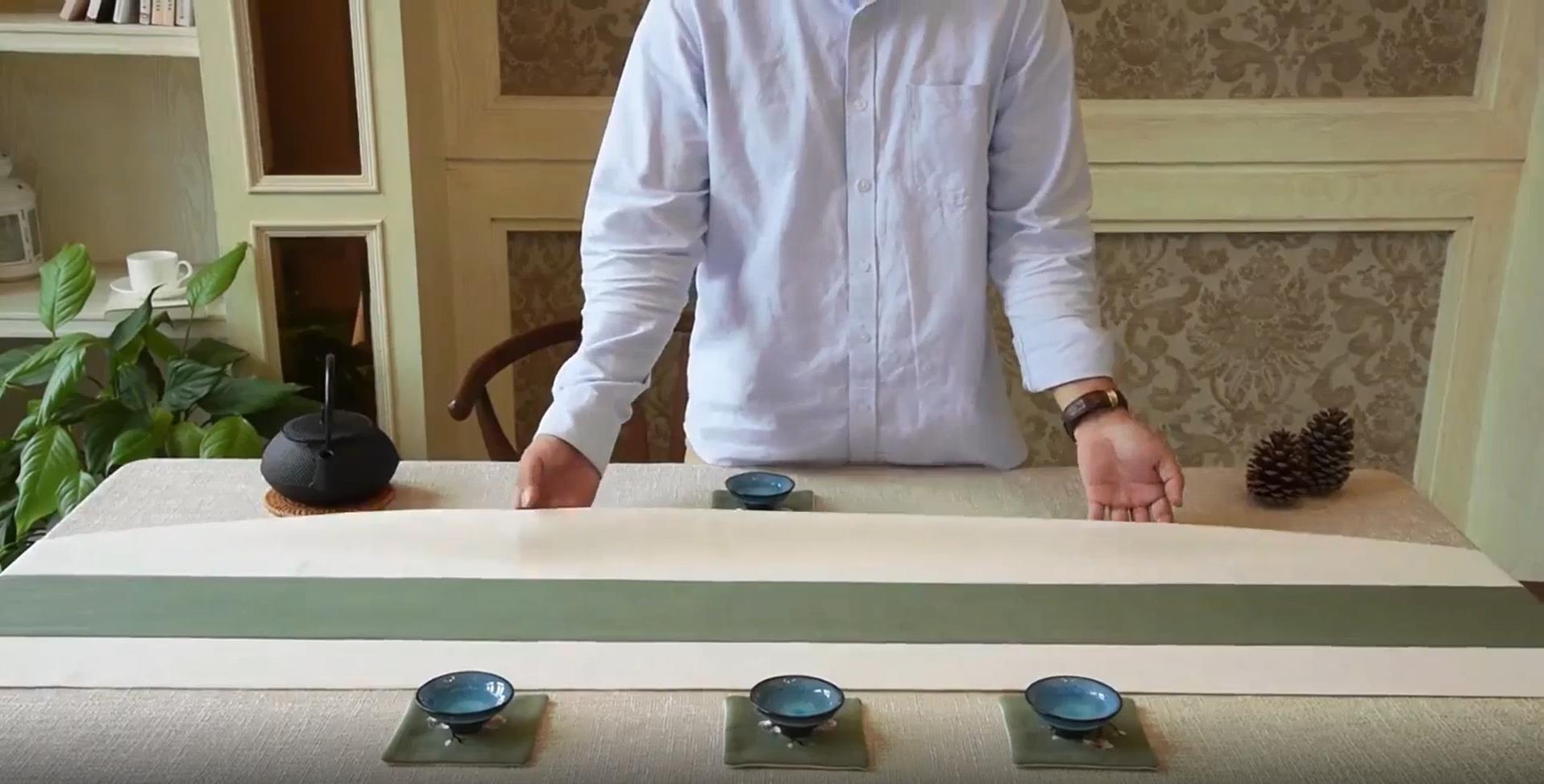 Long square table linen ornament light green & white tea table runner 2