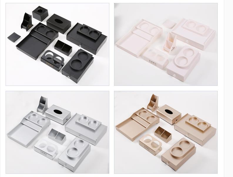 Black hotel accessories 9 items per set with toiletries holder tissue box manufacturer-Hanbi 3