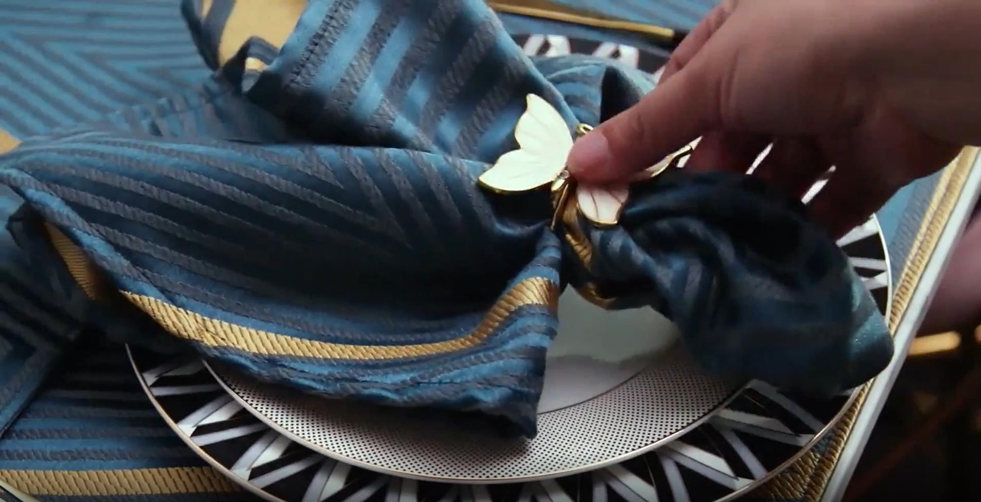Royal luxury blue dining-table tea table runner decotation napkin cloth customized 1