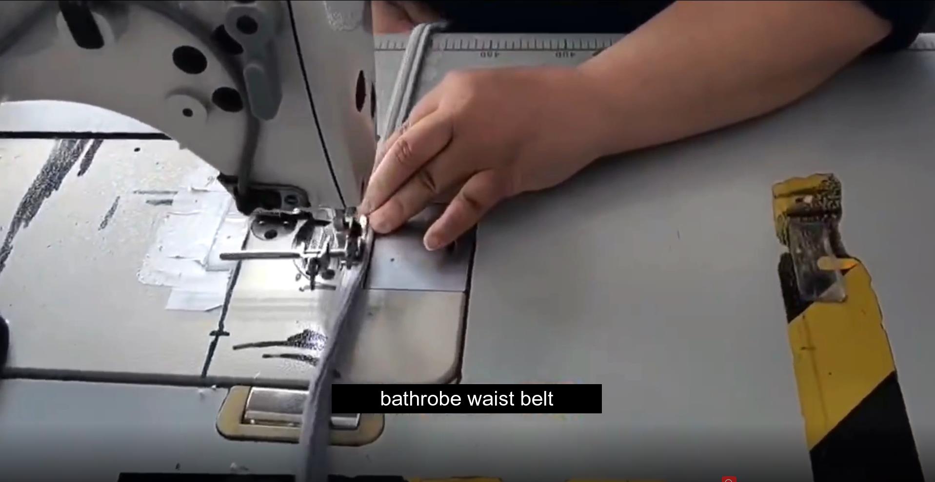 China supplier bathrobe workshop cotton velvet pile white and grey bathrobe-Hanbi textile 2