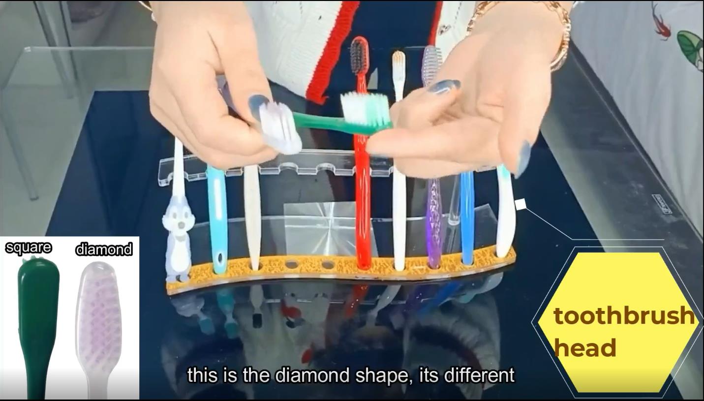 Detailedly explain the toothbrush head and toothbrush bristle with many different colors-Hanbi textile 7