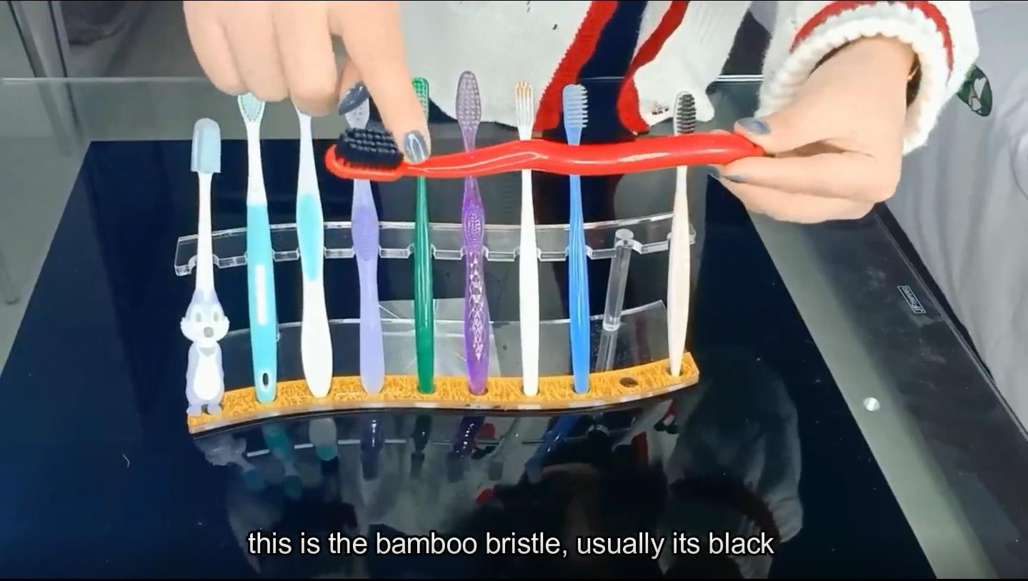 Detailedly explain the toothbrush head and toothbrush bristle with many different colors-Hanbi textile 4