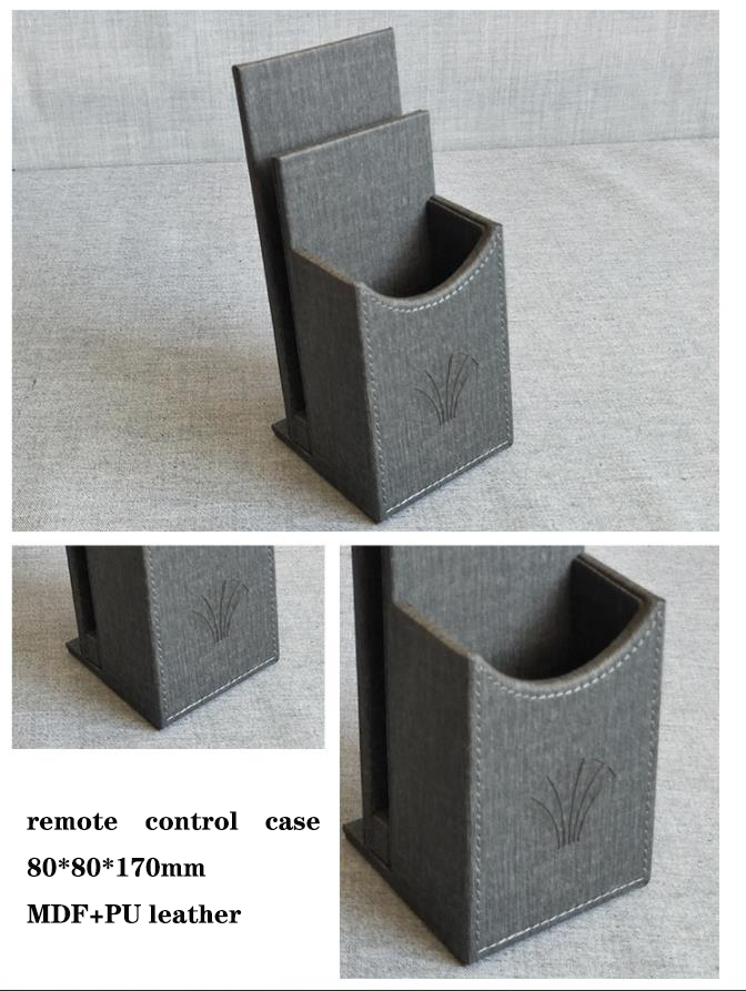 Best Quality Customized grey hotel leather set with tray trash can and tissue box manufacture Factory 9