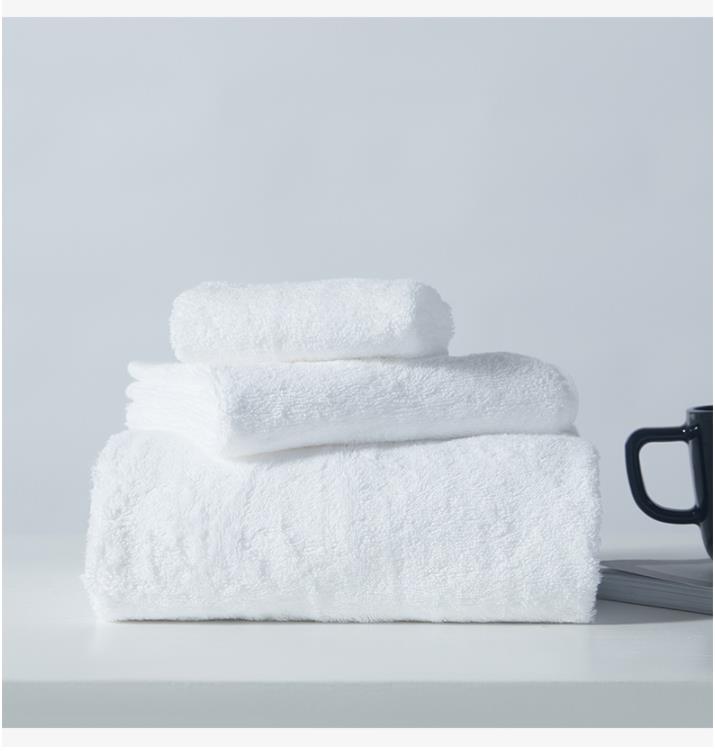 Customized Hotel collection towels cotton white towel set with hand towel face towel bath towel manufacturers From China 3