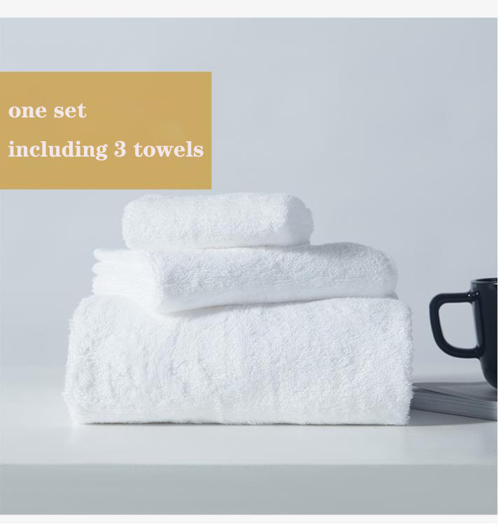 Customized Hotel collection towels cotton white towel set with hand towel face towel bath towel manufacturers From China 7