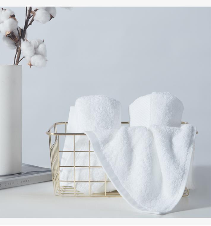 Customized Hotel collection towels cotton white towel set with hand towel face towel bath towel manufacturers From China 1
