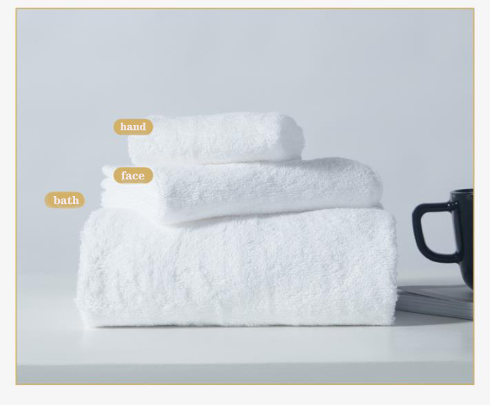 Customized Hotel collection towels cotton white towel set with hand towel face towel bath towel manufacturers From China 8