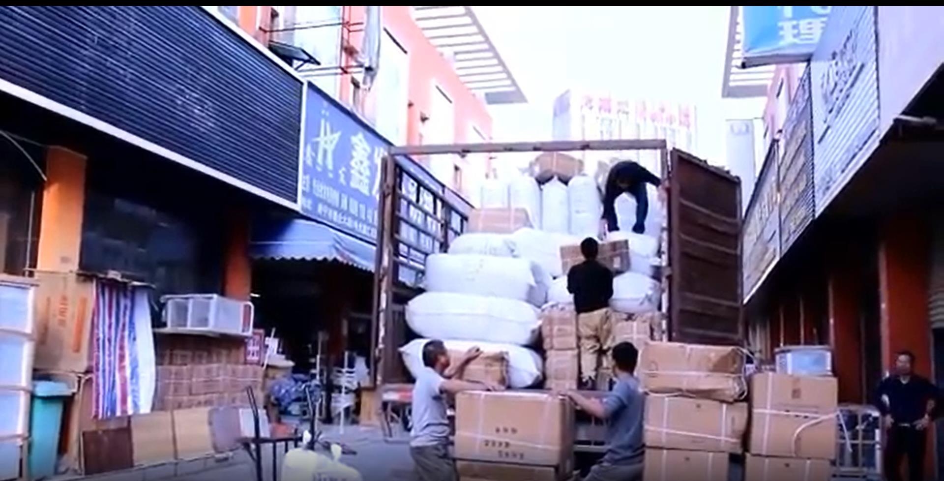 Hanbi factory hotel textile products finished packing loading and ready to ship out 2