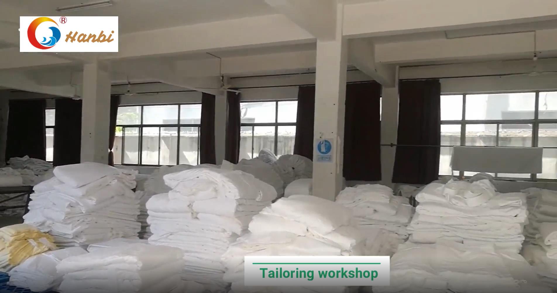 Hanbi sewing thread hotel bedding workshop hotel & motel products factory 7
