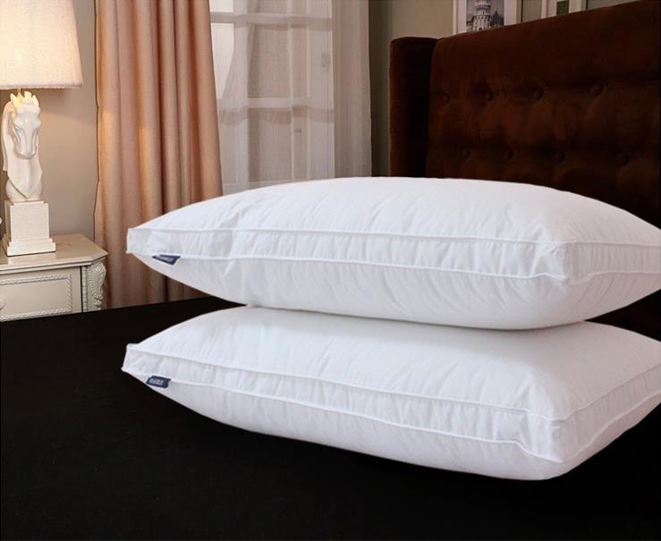 Ultra soft comfortable hotel white pillow with double line use on motel inn and home 1