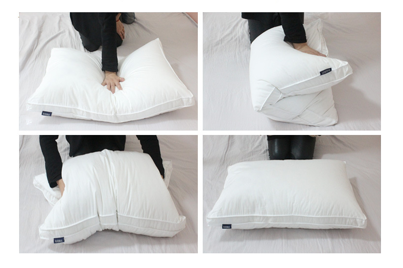 Ultra soft comfortable hotel white pillow with double line use on motel inn and home 2