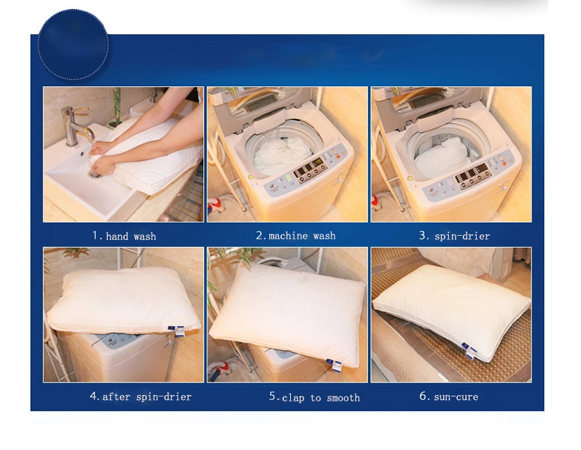 Ultra soft comfortable hotel white pillow with double line use on motel inn and home 3