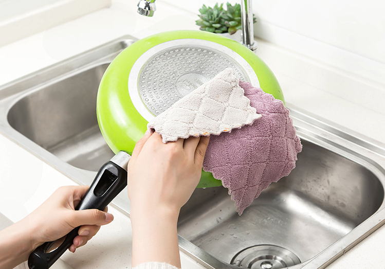 Clean kitchen strong water absorption rag Non-greasy kitchen clean towel 2