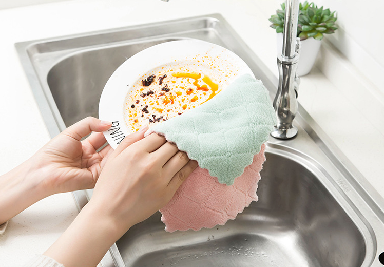 Clean kitchen strong water absorption rag Non-greasy kitchen clean towel 7