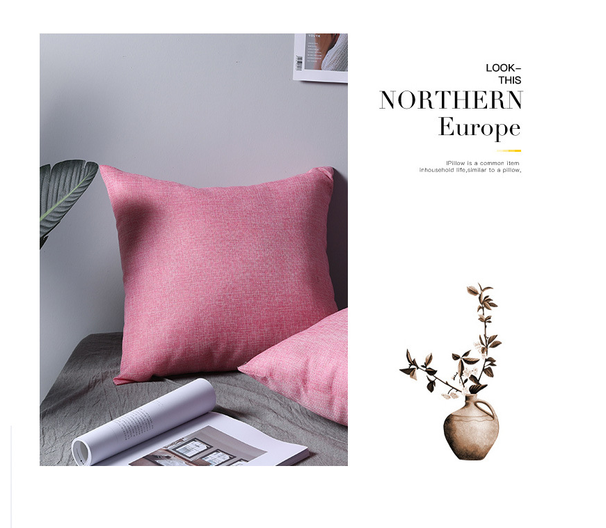 Line sofa and car throw pillow pure color square pink bolster for decorate 5