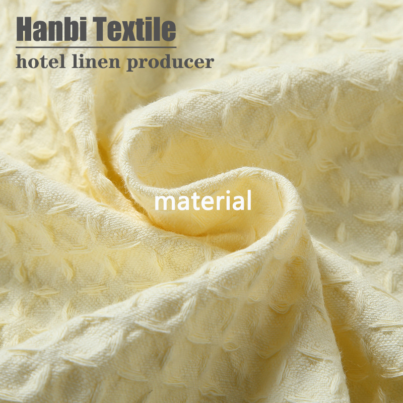 Hotel waffle pure cotton bathrobe series custom wholesale -Hanbi Textile 2