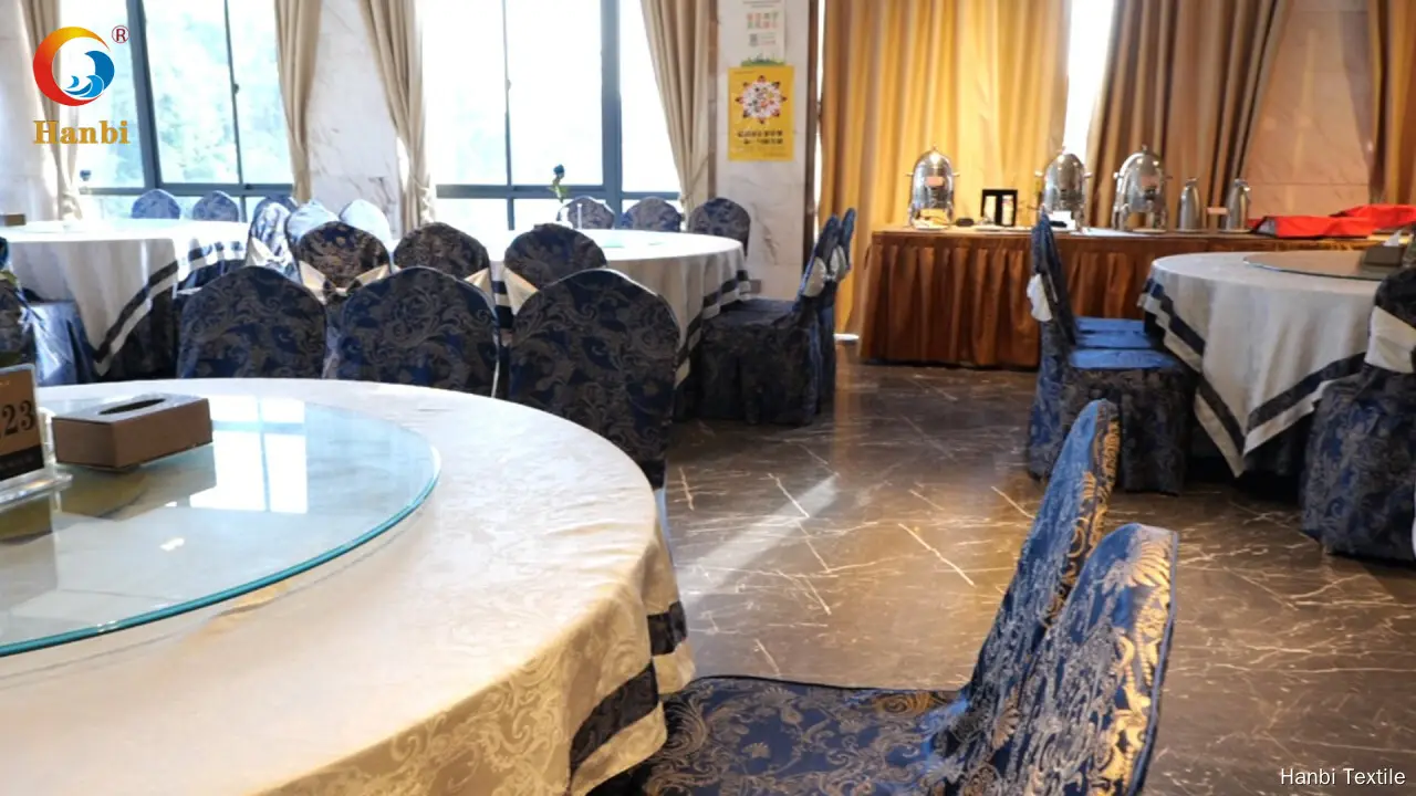 Quality royal blue chair cover with custom services | Hanbi Textile 1