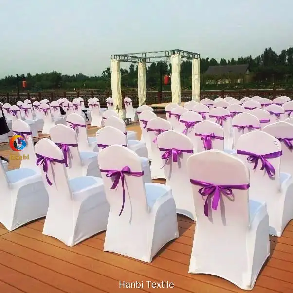Latest white spandex chair covers customized | Hanbi Textile 1