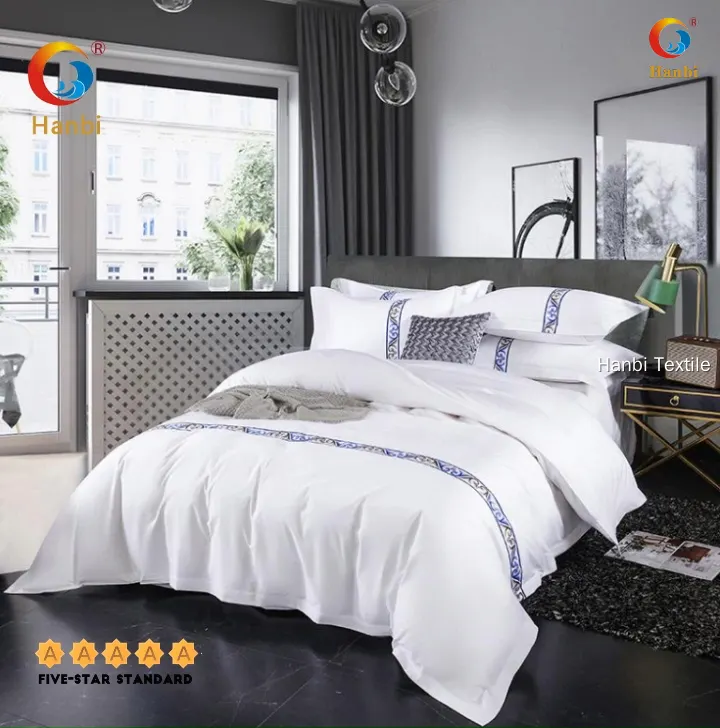Custom hotel luxury bed sheets set highly rated Manufacturer | Hanbi Textile 1