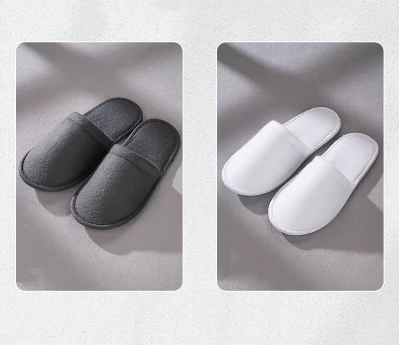 Luxury hotel spa center guest room 100% pure cotton soft disposable slippers！ 5