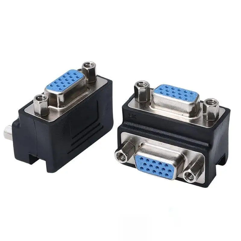 90° Angle VGA Panel Mount Adapter Female to Female Coupler 1