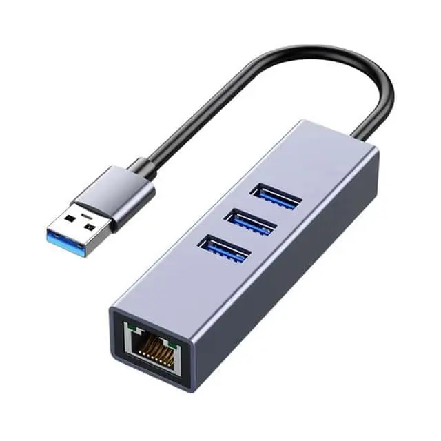 USB 3.0 Type A Male to 3 ports RJ45 Female Gigabit Ethernet Adapter 1