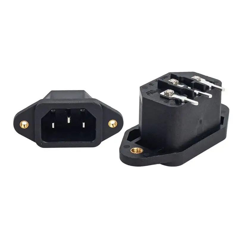IEC C14 Panel Mount Plug Adapter Power Connector Socket 1