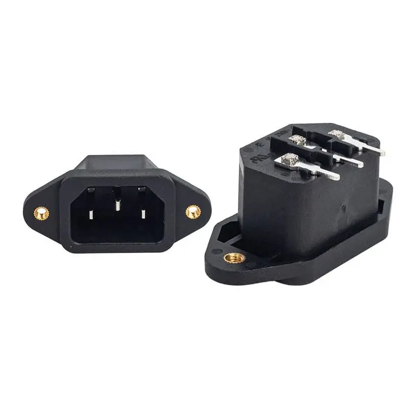 Adaptador de enchufe para montaje en panel IEC C14 1