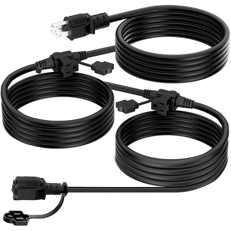 Cable de extensión de alimentación para exteriores NEMA 1-15P a NEMA 5-15R, enchufes de 3/6 salidas 1