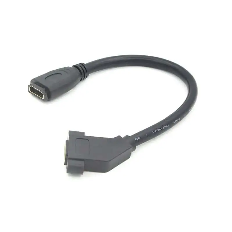 8K 45° Angle HDMI Panel Mount Cable, Female to Female 1