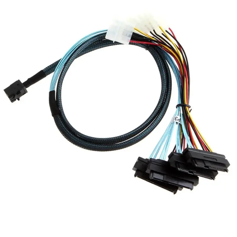 Mini SAS HD SFF-8643 4i to 4 x SAS SFF-8482 + power Cable（1）