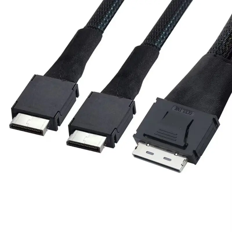 OCuLink PCIe SFF-8611 8X to Dual OCuLink PCIe SFF-8611 4X Cable（1）
