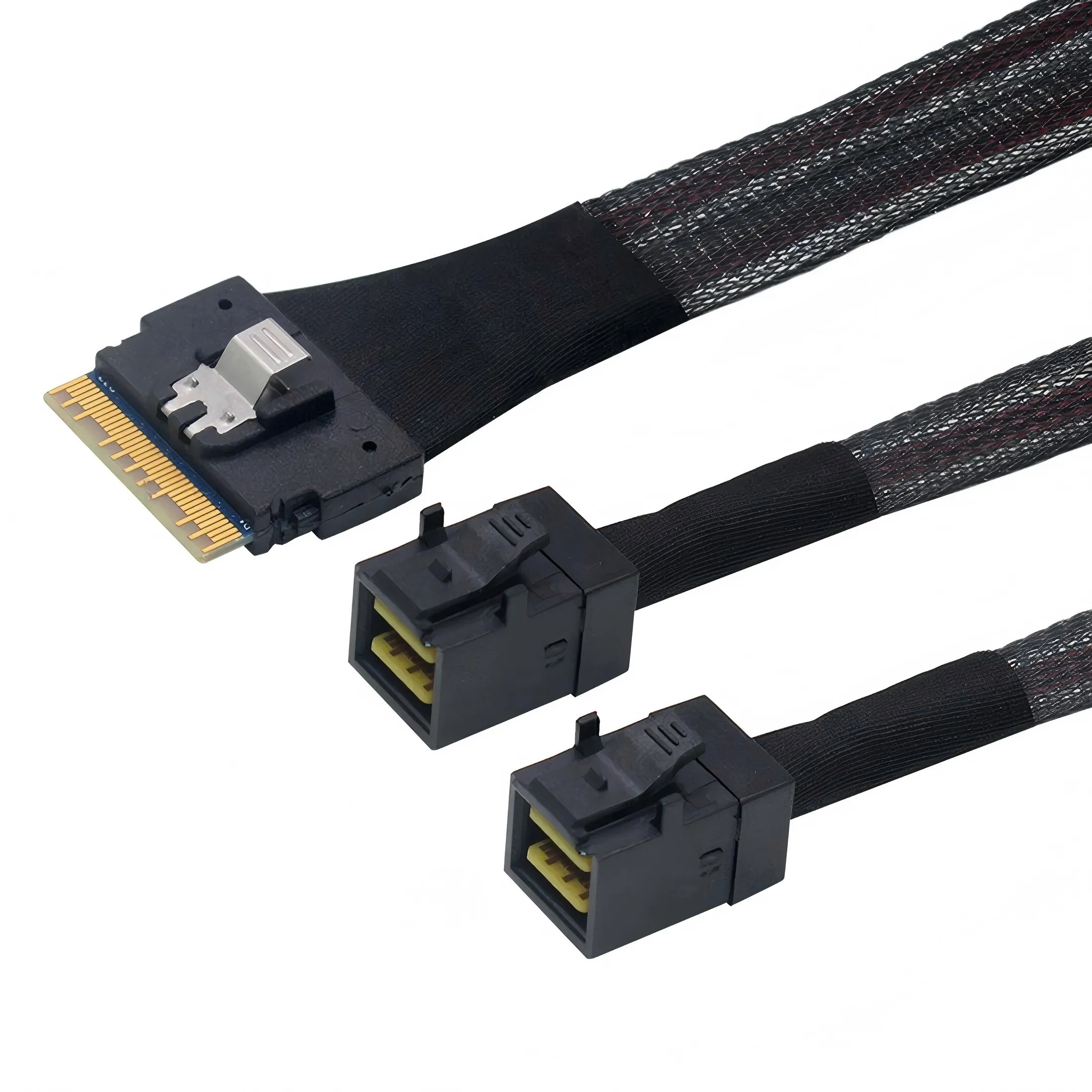 Slim SAS SFF-8654 X8 to Dual Mini SAS HD SFF-8643 4i Cable