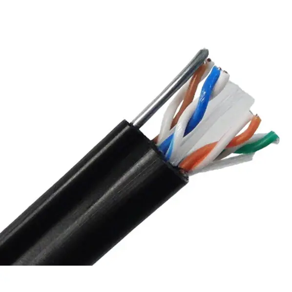 Cat6 Aerial UTP Outdoor Cable with Steel Messenger, PE Jacket 1