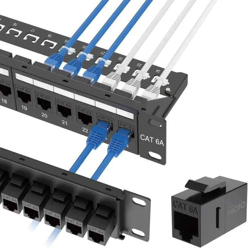 Farsince 1U 24‑Port Cat6 UTP Patch Panel, 110 IDC Punch‑Down, 19 Rack‑Mount 1