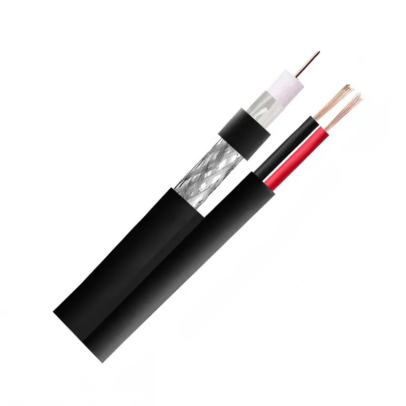 RG6 Siamese Coaxial Cable with 2C Power, Dual Shield, 75 Ohm