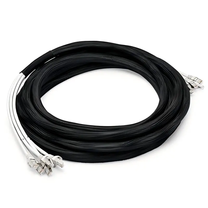 Cat6A S/FTP-Trunkkabel, vorkonfektioniert (RJ45-Stecker auf Keystone-Buchse), 10 Gbit/s/500 MHz, PVC/LSZH mit optionalem Geflechtschlauch 1