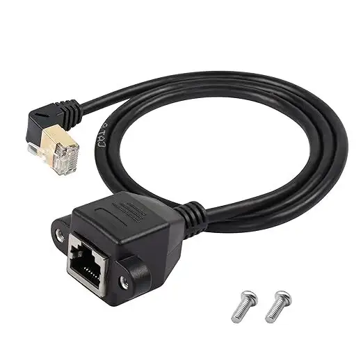 SinLoon Cat8 geschirmtes RJ45-Verlängerungskabel, Stecker auf Buchse, Einbaubuchse, Schwarz, S/FTP/FTP, bis zu 2000 MHz, verschiedene Längen (inkl. 1 m) 1