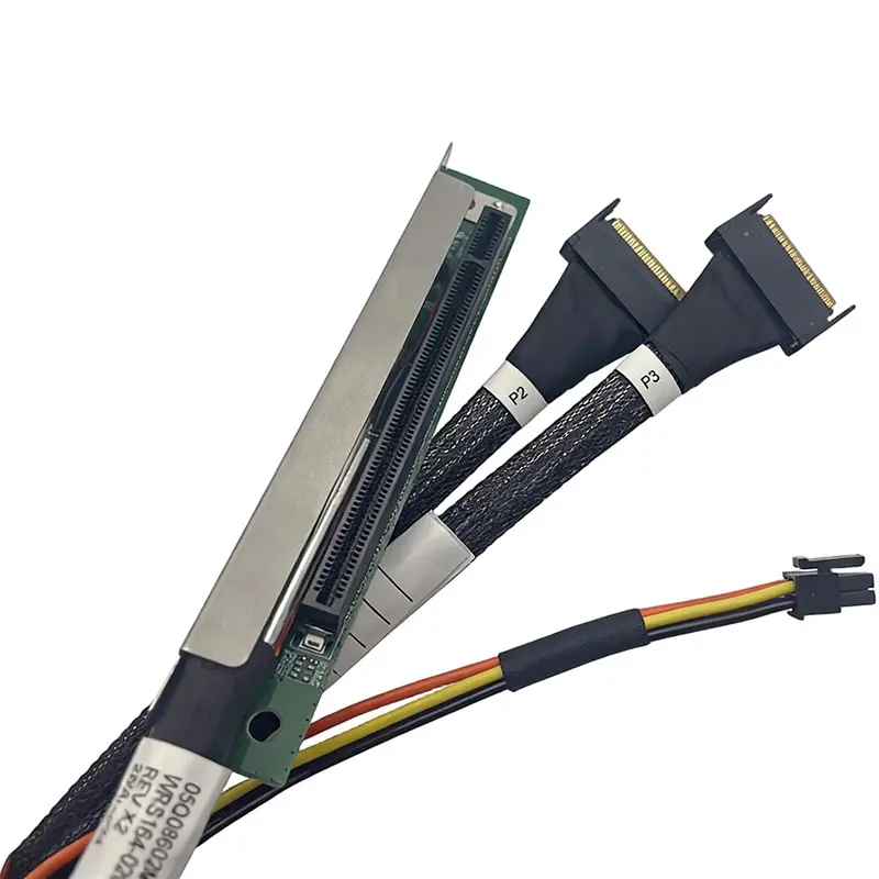 PCIe 5.0 x16 Riser Cable, Dual MCIO (SFF‑TA‑1002) to Slot（1）