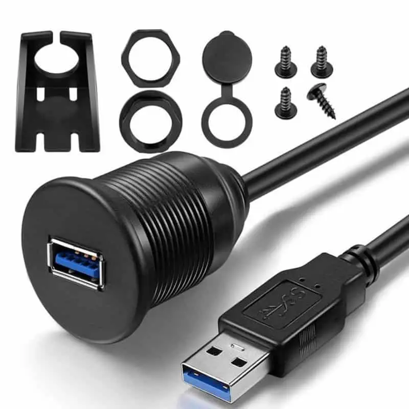 Single Port flush Panel Mount USB 3.0 A Cable male to female Car Waterproof Cable 1