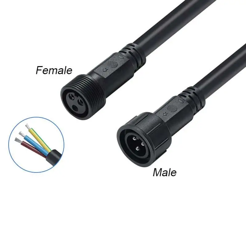 IP67 M25 Connector Male Female Heavy Duty Cable Extension Pigtail Cord 1