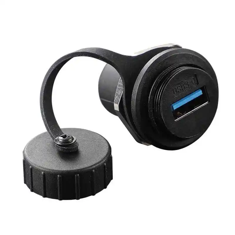 Round Type IP67 Waterproof USB 3.0 A Panel Mount Coupler 1
