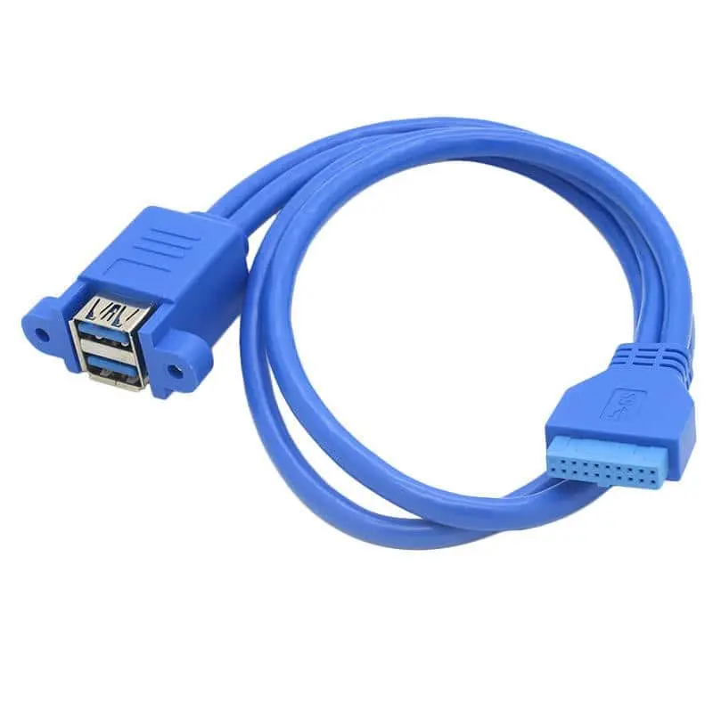 USB 3.0 20Pin to Dual USB 3.0 A Panel Mount Cable, Female to Female 1