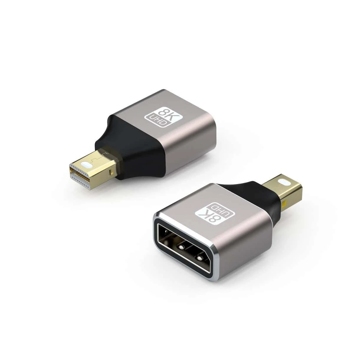 Mini-DisplayPort-auf-DisplayPort-Buchse-Adapterkupplung, Aluminiumgehäuse, 8K 1